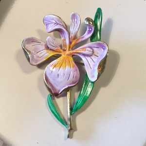 Vintage Rafaelian enamel flower brooch